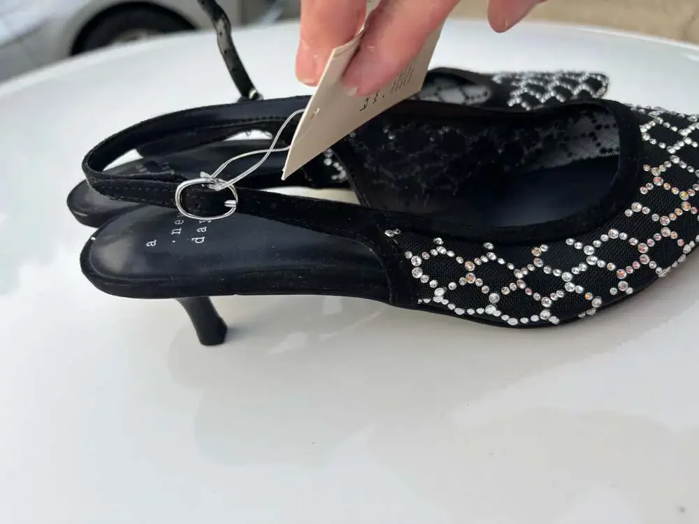 A New Day Women's Gigi Embellished Slingback Kitten Heels
